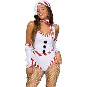 Charming Sexy Snow Woman Costume Winter Wonderland Holiday Outfit Playful XL